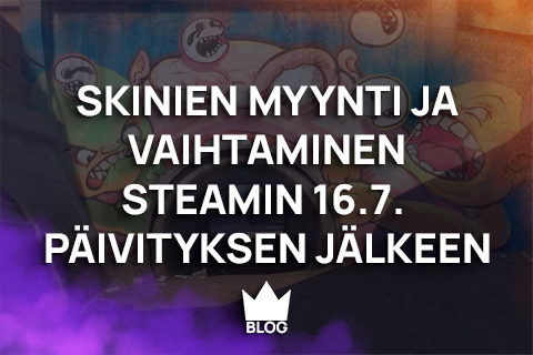 "Skinien myynti ja vaihtaminen" blogin thumbnail.