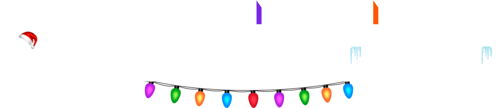 CSKeisarin Joulutempaus -banneri, jossa teksti ja värikkäät jouluvalot